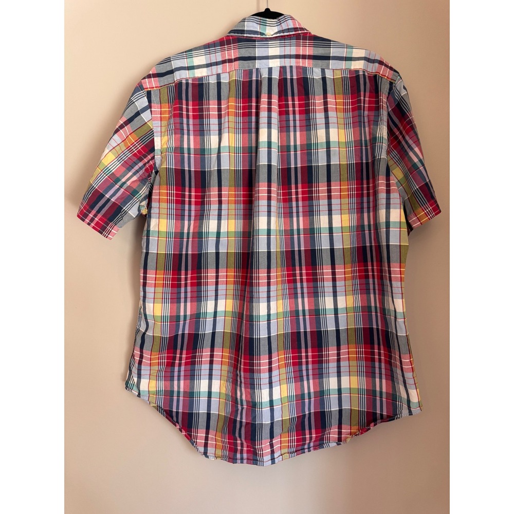 100% Cotton‎ Ralph Lauren Classic Fit Mens Large Short Sleeve Plaid Button Down - Picture 2 of 7